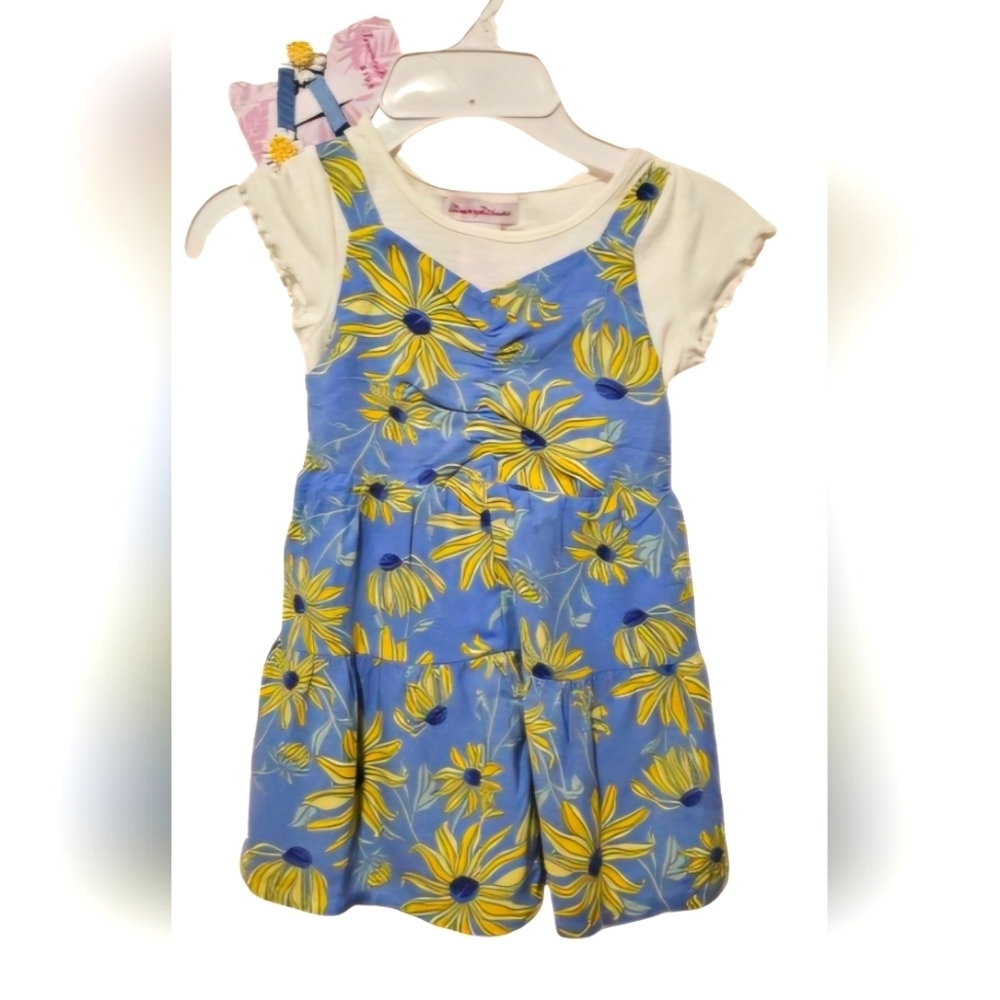Tommy Bahama Floral 3 Piece Skort Set Little Girls Size XS 4 NWOT